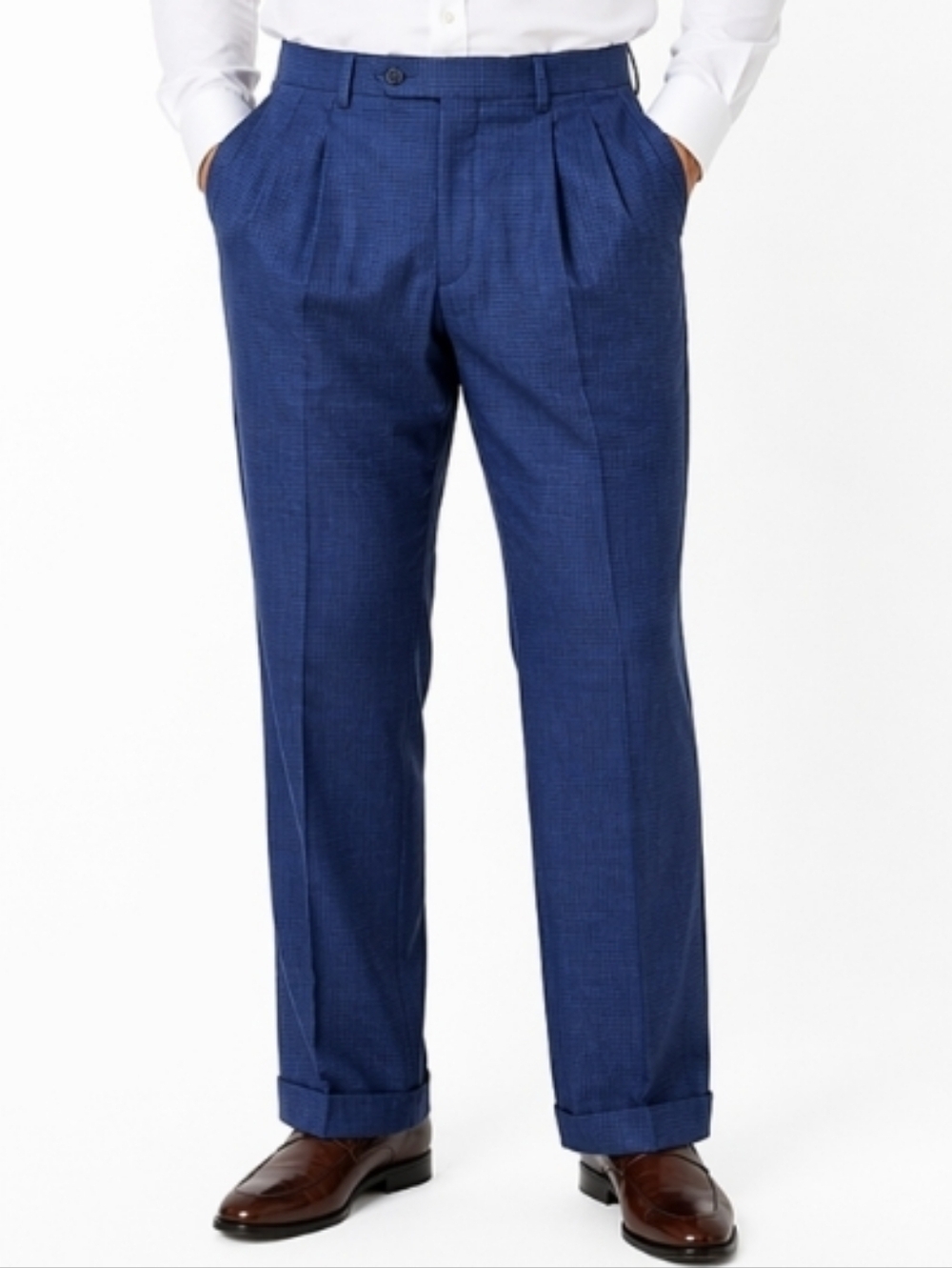 Ralph Ralph Lauren Stretch Poly Viscose Blend Navy Blue Check Pleated Dr…